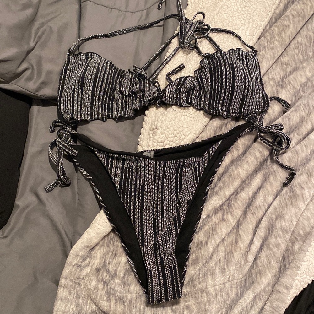 black and silver bikini